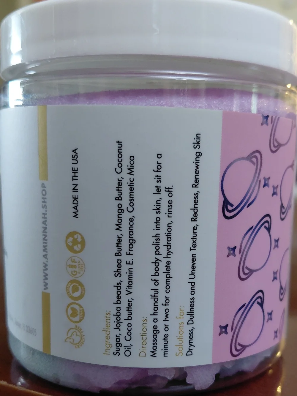 Aminnah Galaxy Sugar Polish - Exfoliating Body Scrub